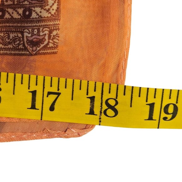 Sheer Paisley Scarf Pearl Buttons Cottage Core Elegance Boho Chic Pattern core - Picture 10 of 11